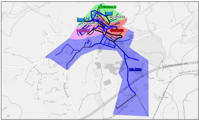 BERCHIDDA: DISTRETTUALIZZAZIONE AL VIA VERTICE IN MUNICIPIO ABBANOA - COMUNE