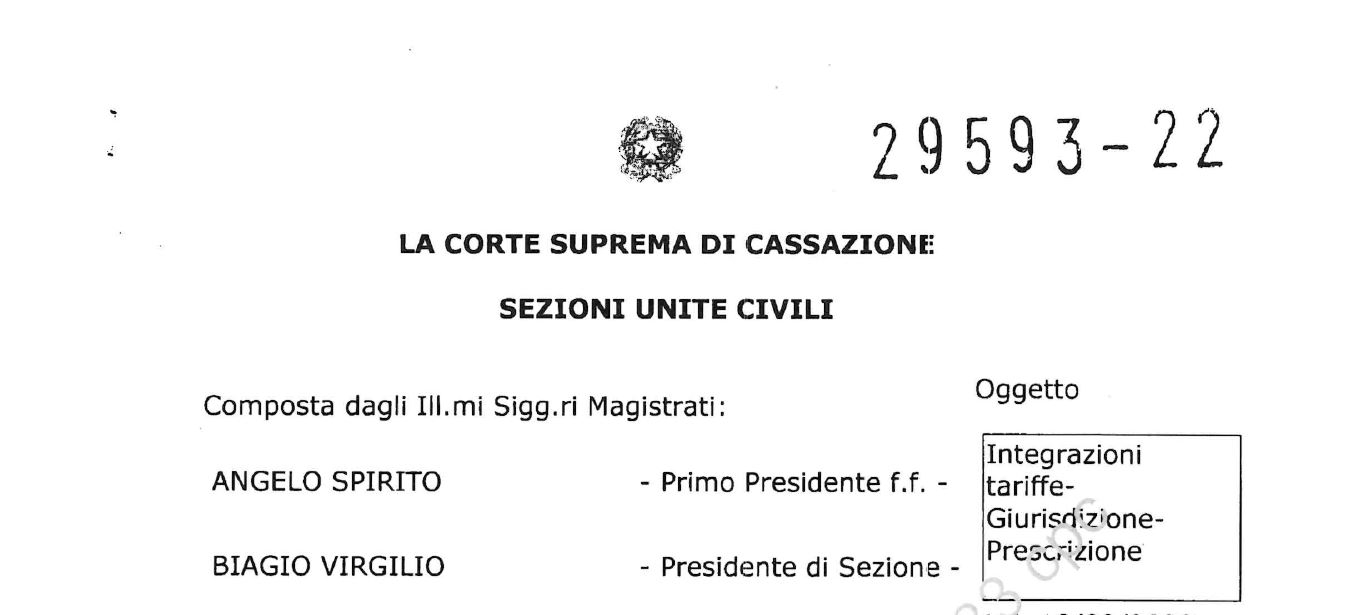 Immagine: Frontespizio sezioni unite cassazione conguagli