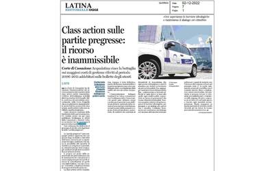 Immagine: Latina Oggi del 2 dicembre 2022. 