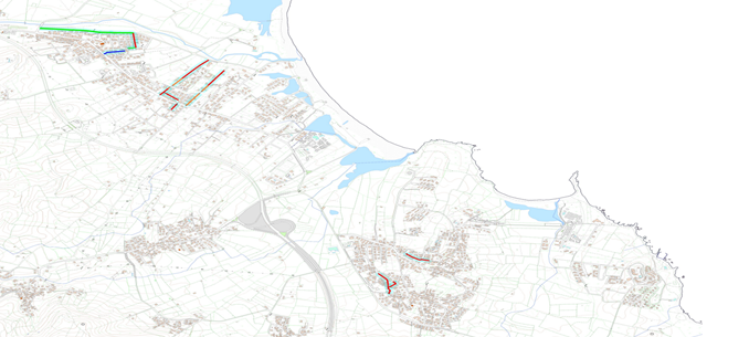 Immagine: Mappa Budoni collegamento nuove reti intervento 10 febbraio