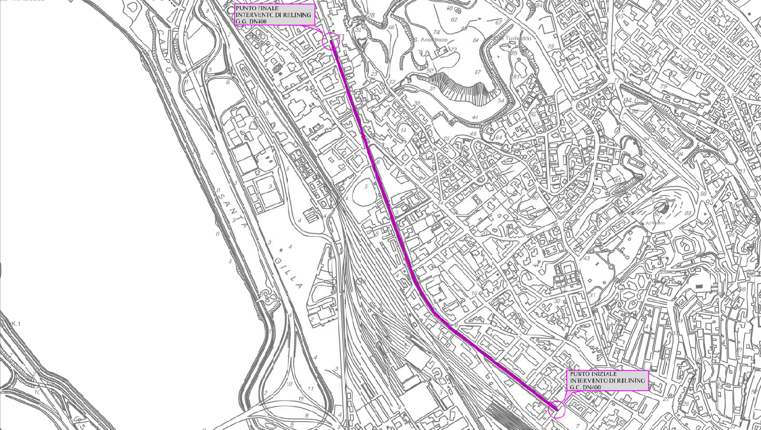 Immagine: Planimetri relining viale Trieste Cagliari