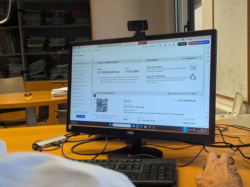 “PAGOPA” DA 231 MILIONI DI EURO: OGGI ABBANOA HA RESTITUITO ALLA REGIONE I SOLDI DELL’AIUTO DI STATO