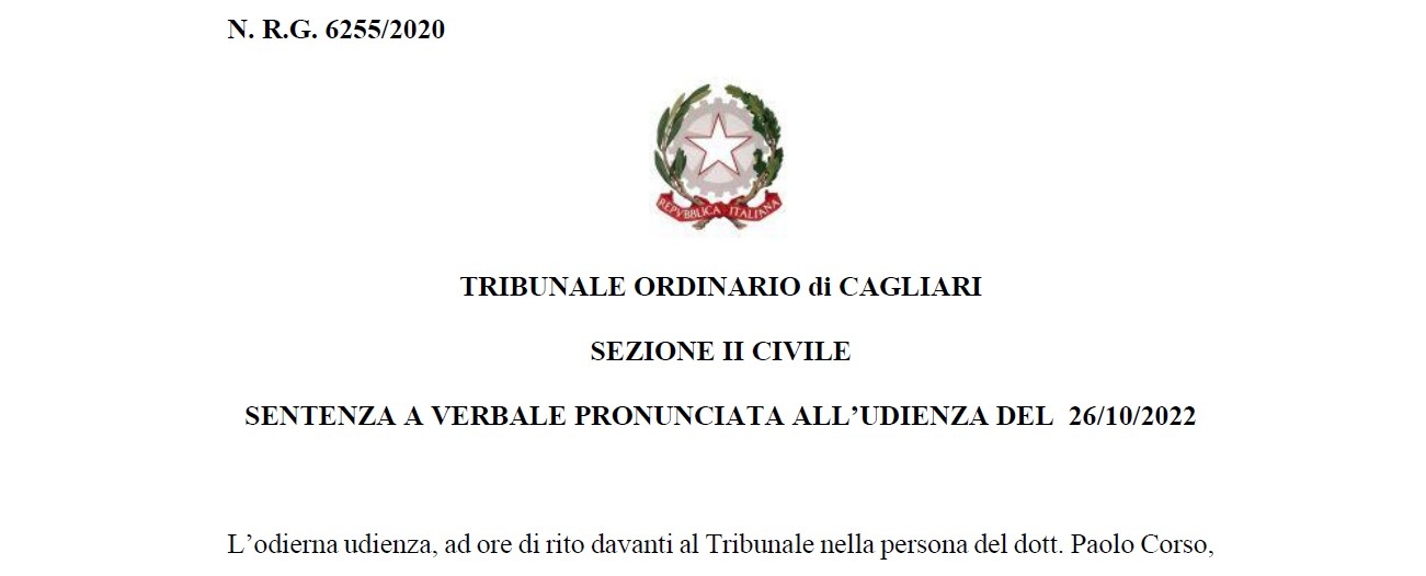 Immagine: Sentenza Tribunale Cagliari Conguagli Regolatori